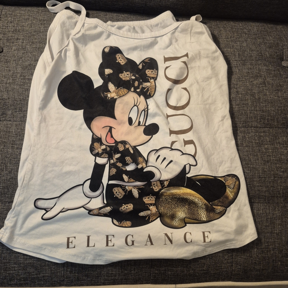 Gucci Kids White Camisole with Minnie Mouse Print